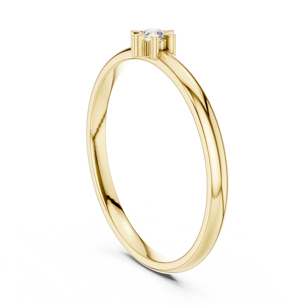 Gold Halo Setting Round Lab Grown Diamond Noxen Ring