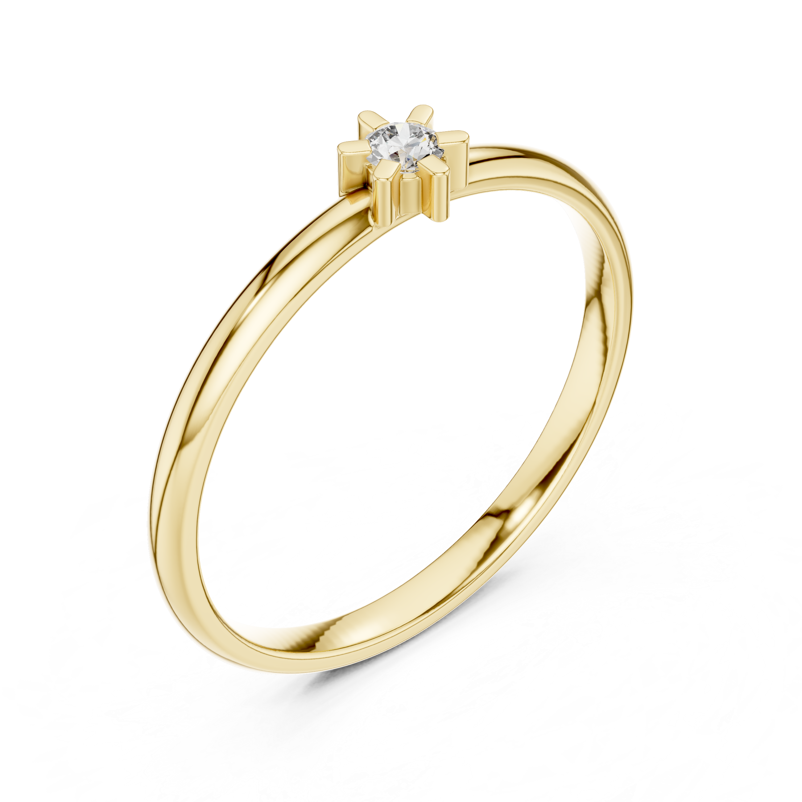 Gold Halo Setting Round Lab Grown Diamond Noxen Ring