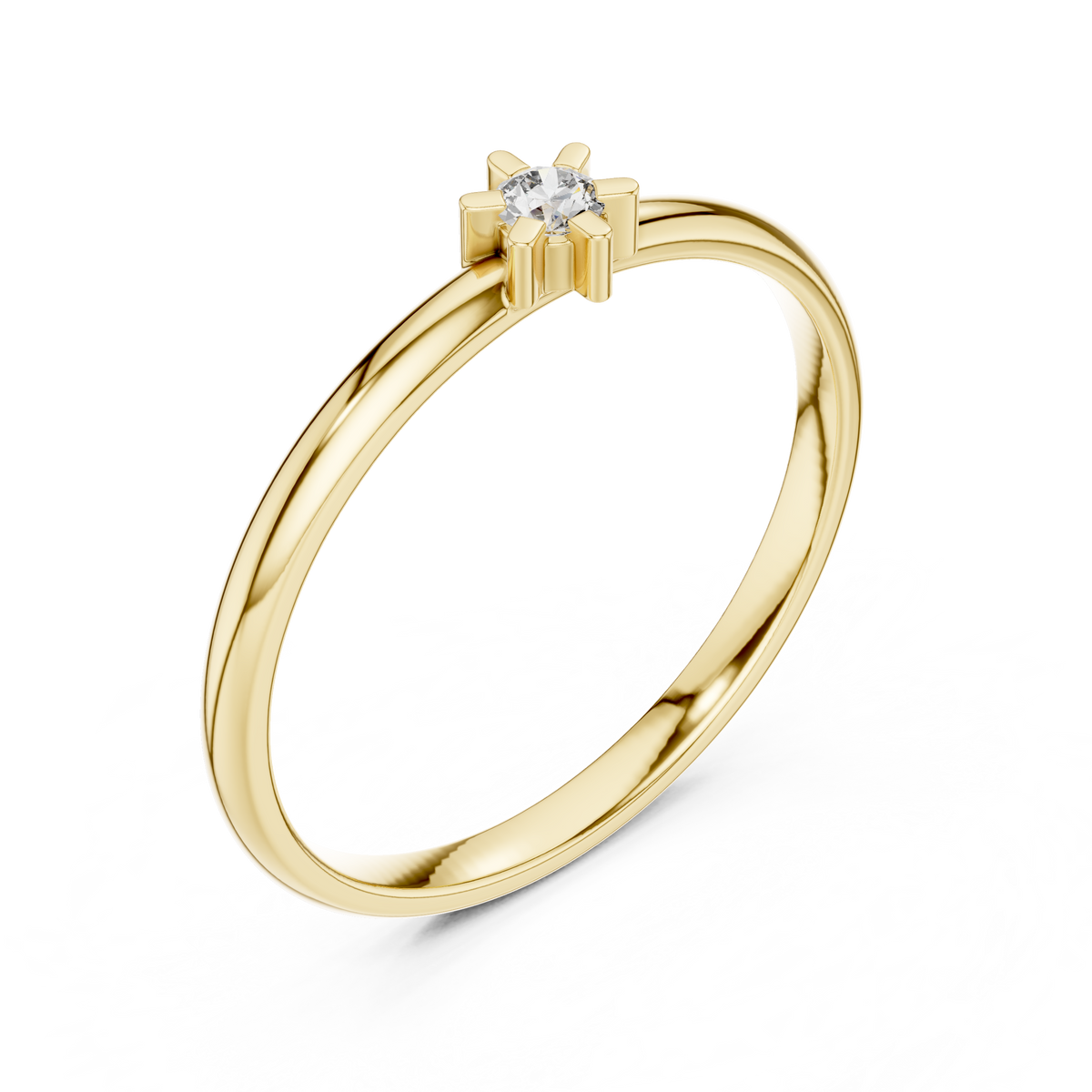 Gold Halo Setting Round Lab Grown Diamond Noxen Ring