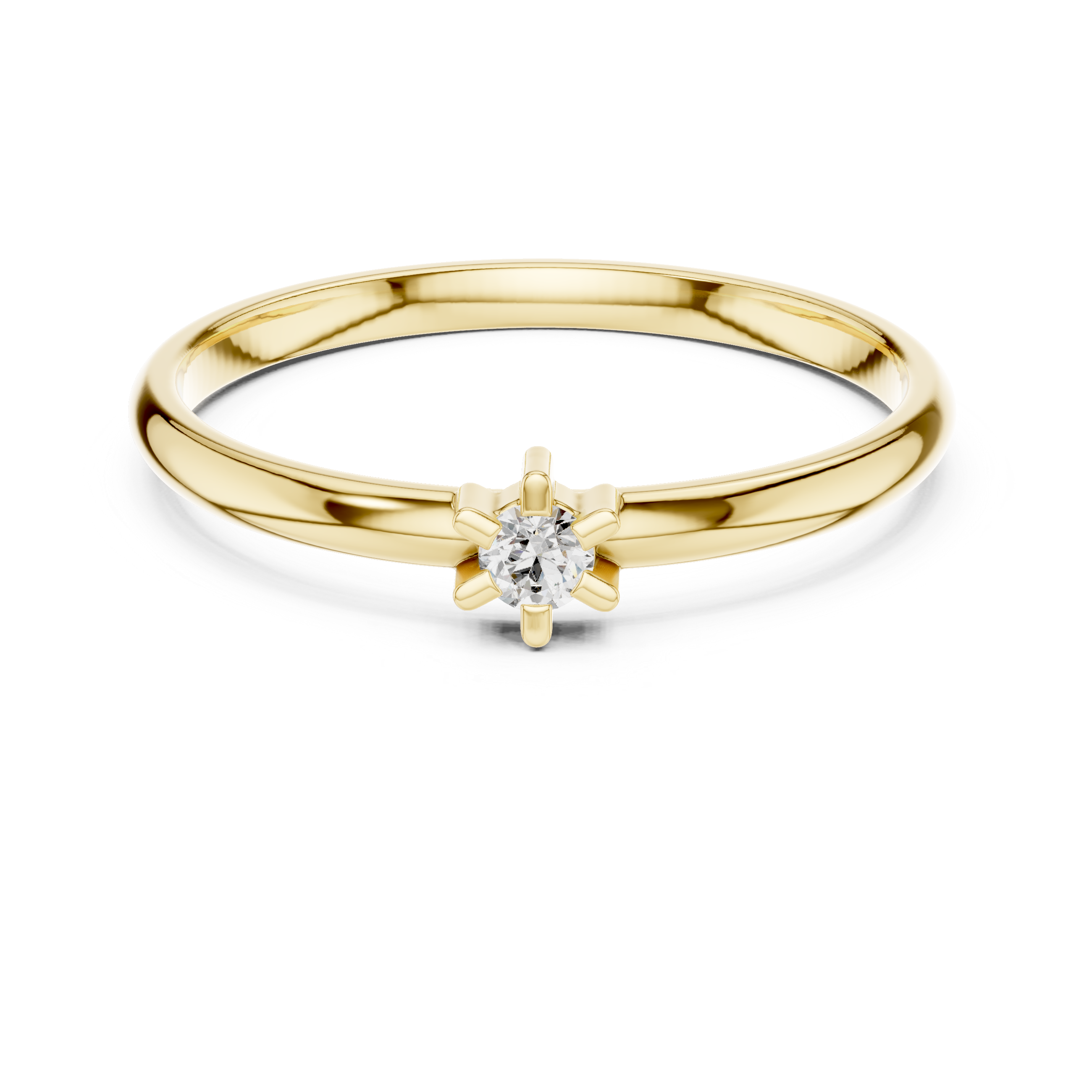 Gold Halo Setting Round Lab Grown Diamond Noxen Ring