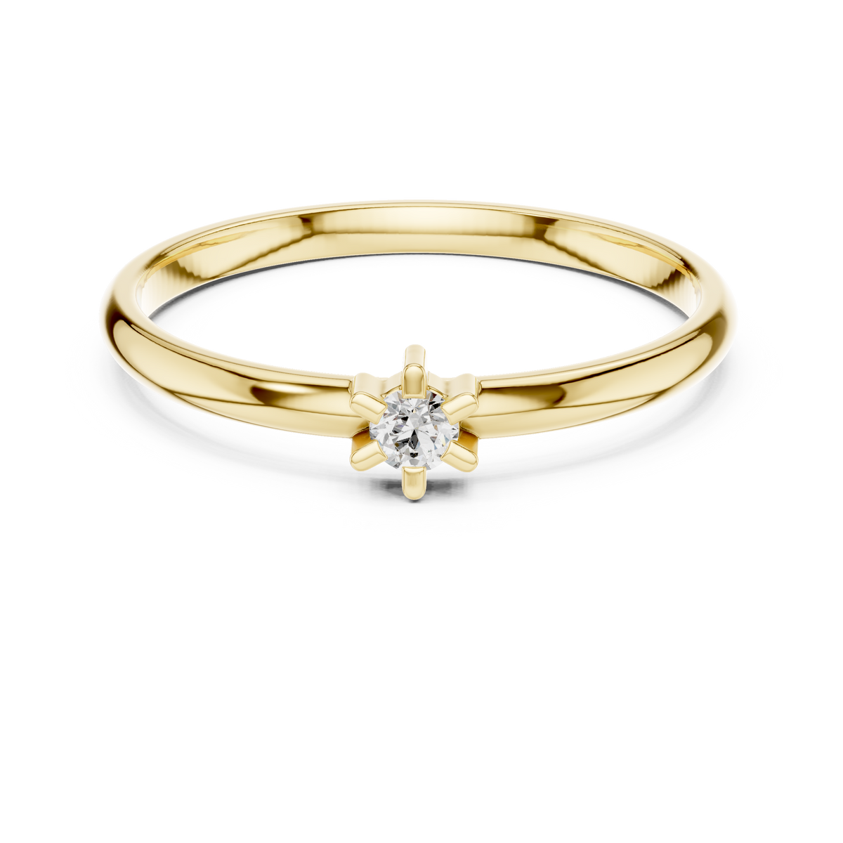 Gold Halo Setting Round Lab Grown Diamond Noxen Ring