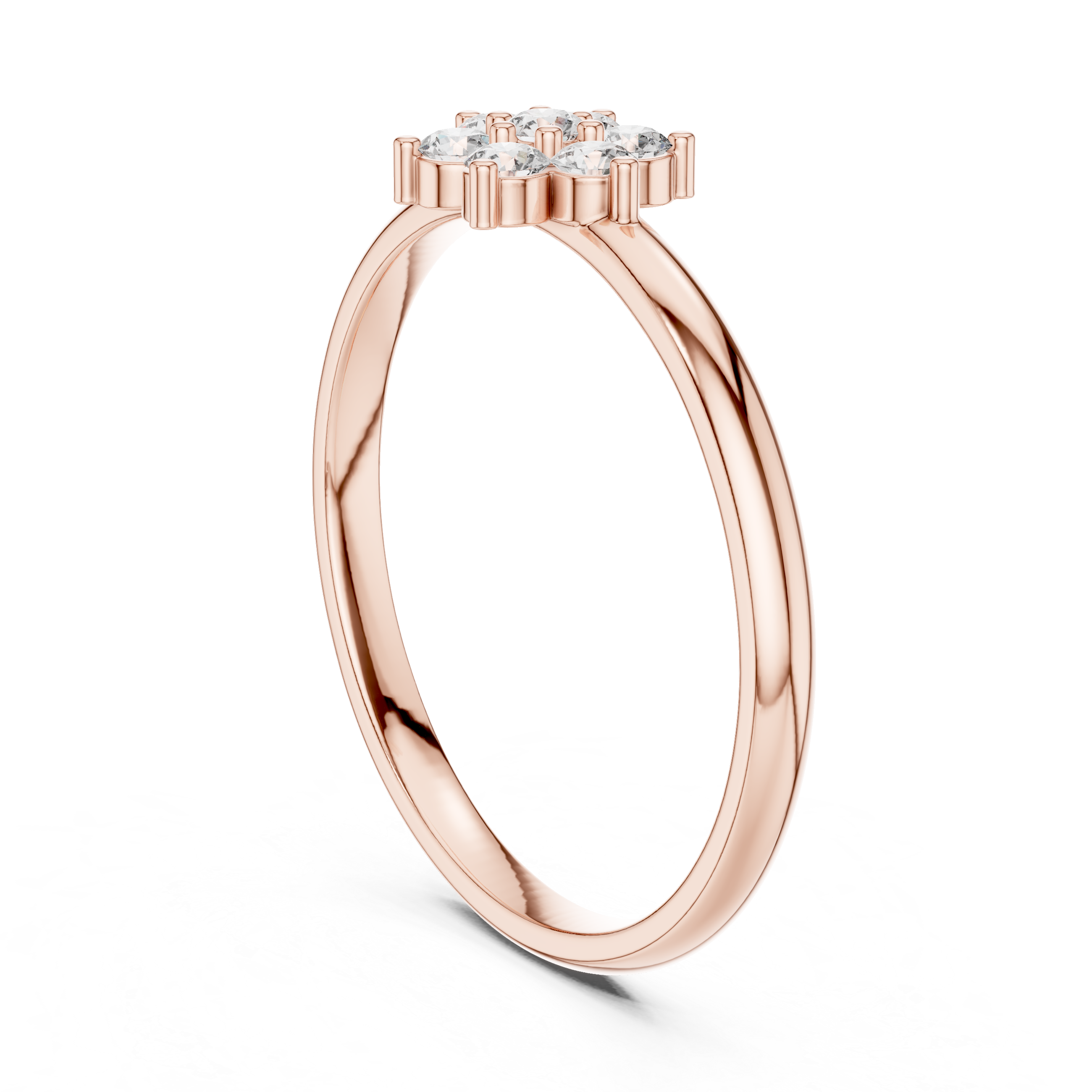 Gold Cluster Setting Round Lab Grown Diamond Ivarae Ring