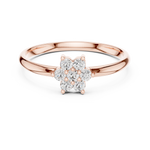 Gold Cluster Setting Round Lab Grown Diamond Ivarae Ring