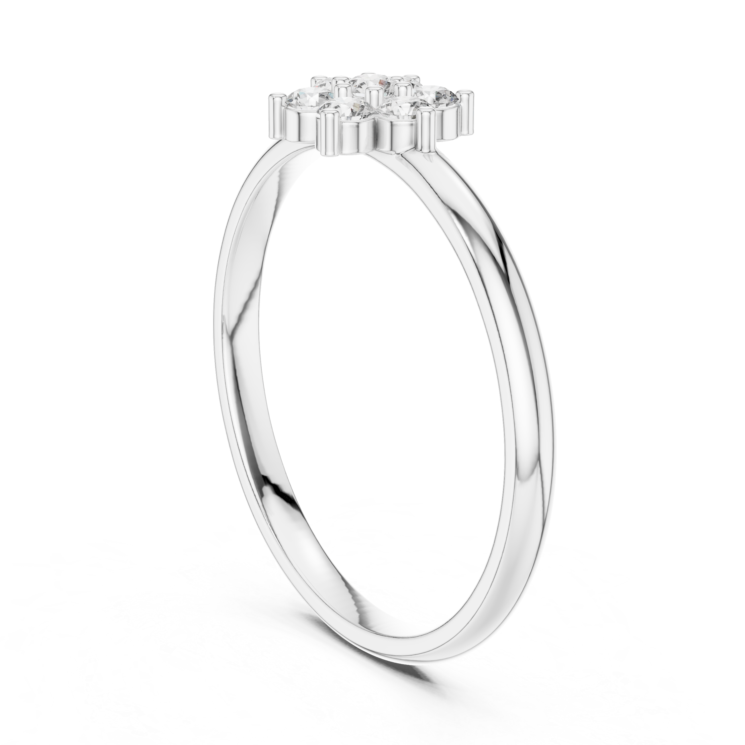Gold Cluster Setting Round Lab Grown Diamond Ivarae Ring