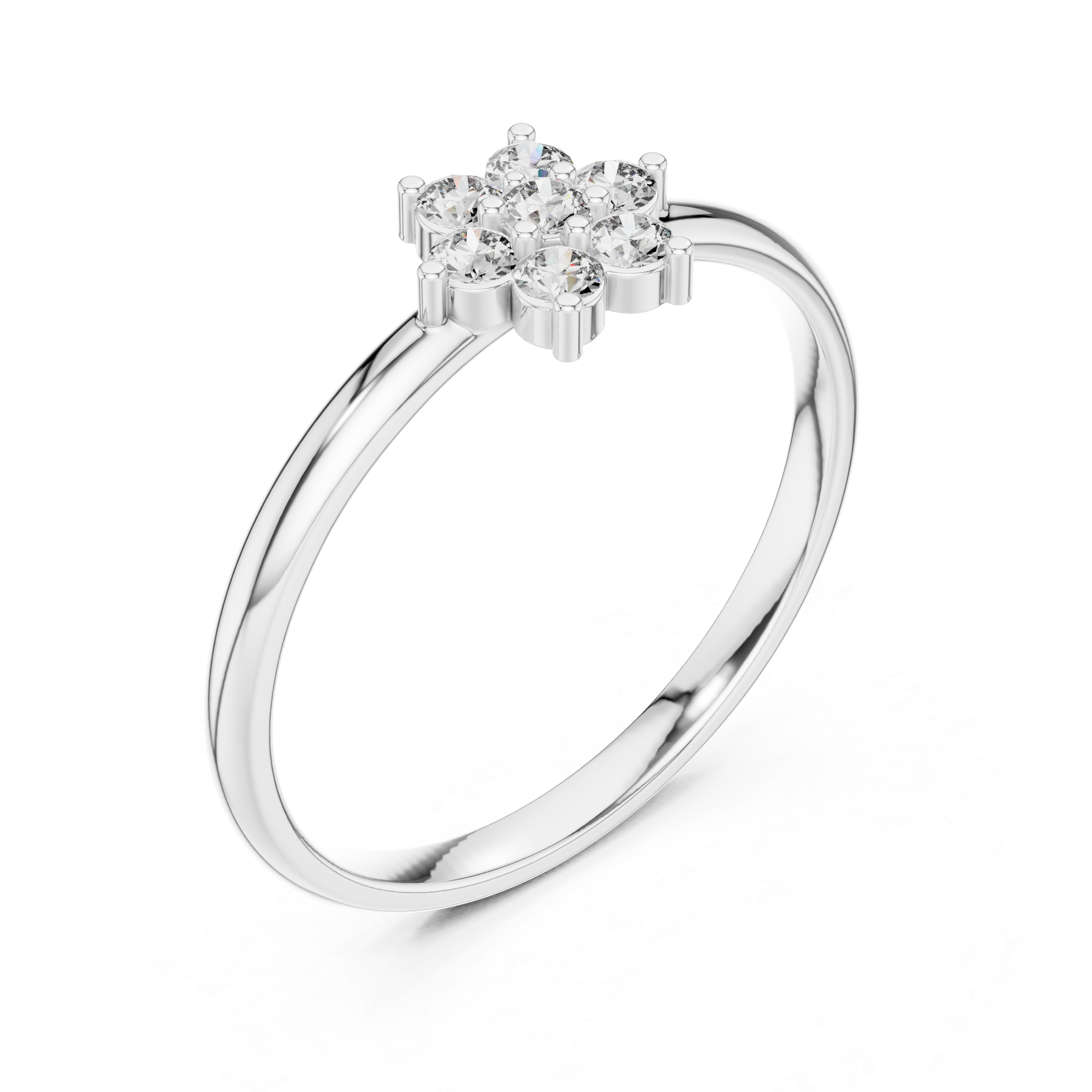 Gold Cluster Setting Round Lab Grown Diamond Ivarae Ring