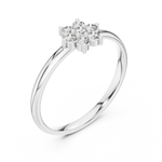 Gold Cluster Setting Round Lab Grown Diamond Ivarae Ring