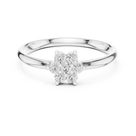 Gold Cluster Setting Round Lab Grown Diamond Ivarae Ring