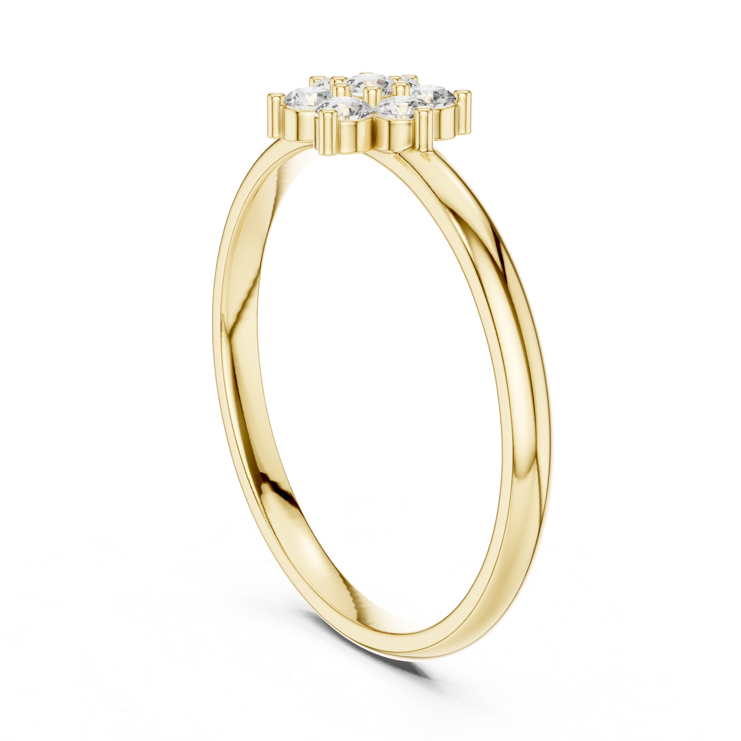 Gold Cluster Setting Round Lab Grown Diamond Ivarae Ring