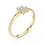 Gold Cluster Setting Round Lab Grown Diamond Ivarae Ring