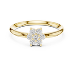 Gold Cluster Setting Round Lab Grown Diamond Ivarae Ring