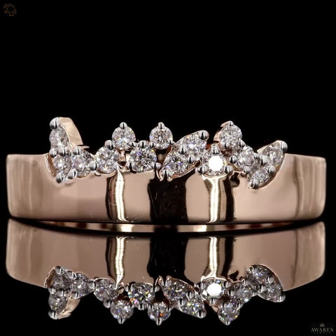 Golden Harmony: Diamond Accent Thin Band Ring