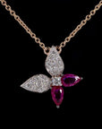 Awaken’s Dual Hue Flutter:  Butterfly Diamond Necklace