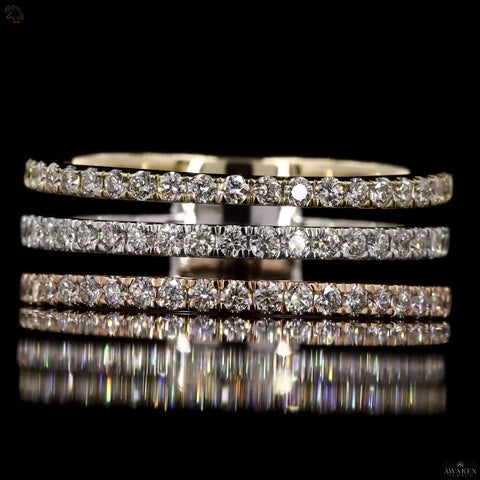 Trilogy Sparkle: Three-Line Diamond Ring