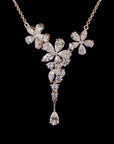 Awaken’s Pear Patel Elegance:  Flower Diamond Pendant