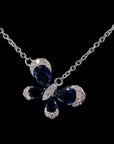 Sapphire Sky Flutter: Butterfly Diamond Necklace