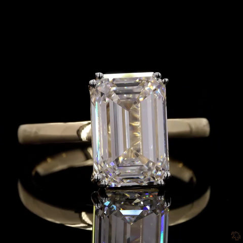 Awaken’s Luminary Spark: Emerald-Cut Diamond Ring