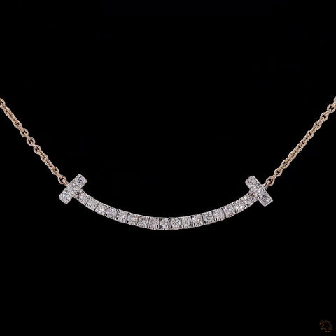 Awaken’s Crescent Sparkle: Diamond Bar Necklace