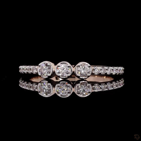 Awaken’s Trifecta Sparkle: Three-Stone Diamond Band