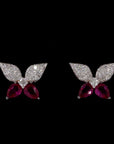 Dual Hue Flutter: Butterfly Diamond Earrings