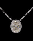 Oval Elegance: Diamond Pendant Necklace