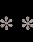 Floral Radiance: Diamond Petal Elegance Earrings