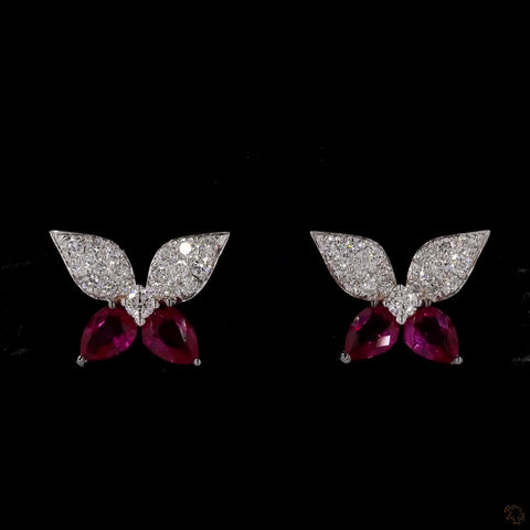 Awaken’s Hued Butterfly  Diamond Earrings