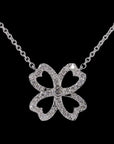 Awaken’s Heartfelt: Two-Toned  Four Leaf Diamond Necklace