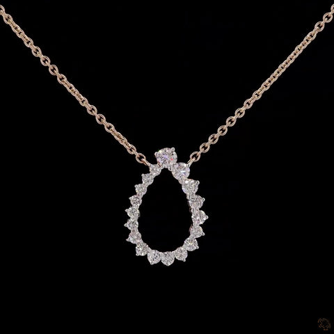 Awaken’s Radiant Teardrop: Diamond Pendant Necklace