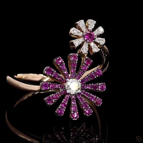 Awaken’s Dual Flower  Diamond Ring