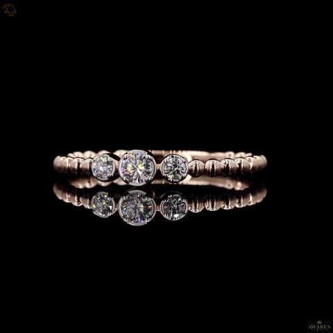 Awaken’s Tranquil Radiance: Diamond Trio Ring