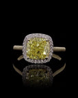 Awaken’s Golden Glow: Yellow Diamond Halo Ring