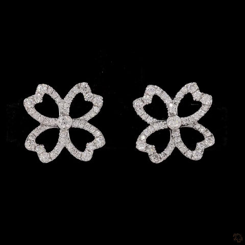 Awaken’s Heartfelt Luck: Two-Toned Four Leaf Clover Diamond Earrings