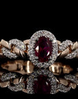 Wine Elegance: Ruby Bliss Diamond Link Ring