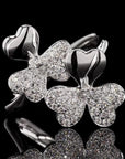 Dual Bloom Trinary Charm: Diamond Flower Ring