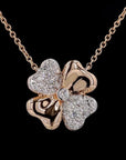 Awaken’s Bloom: Two-Toned Diamond Flower Necklace