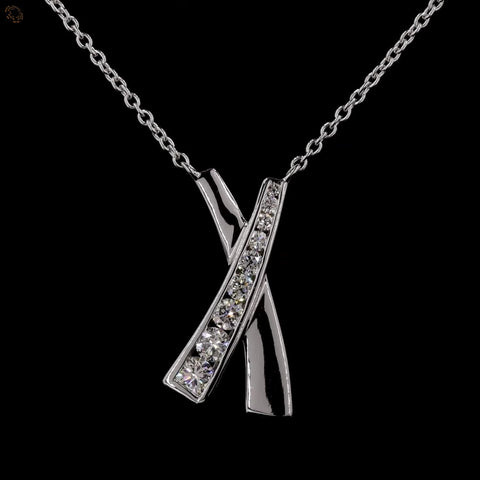 Awaken’s Kiss of Elegance:  'X' Diamond Necklace