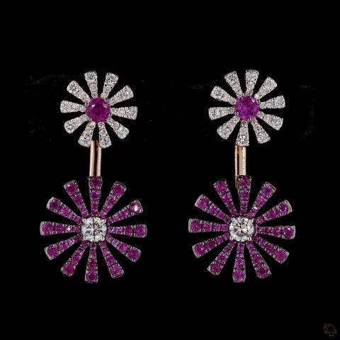 Awaken’s Blooming Twice  Diamond Earrings