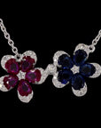 Nature's Symphony: Blue and Red Floral Affection Pendant