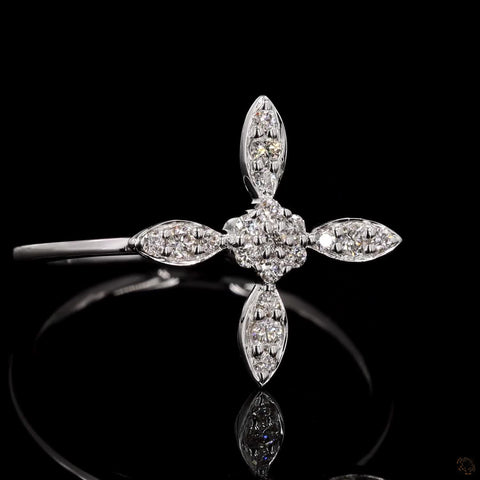 Petals of Perfection: Flower Diamond Delight Ring