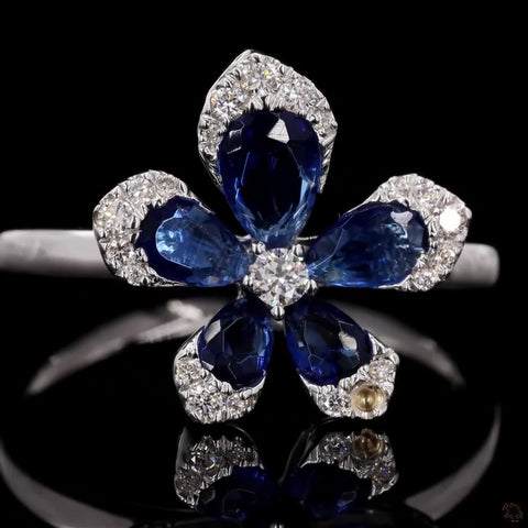 Awaken’s Floral Blue’s  Diamond Ring