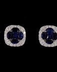 Awaken’s Sapphire Radiance:  Square Diamond Earrings