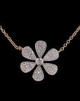 Awaken’s Floral Radiance: Diamond Petal Elegance Necklace