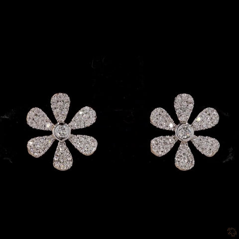 Awaken’s Floral Elegance  Diamond Earrings