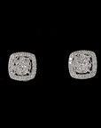 Bouquet Radiance: Cushion Halo Diamond Earrings