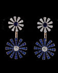 Harmony Blooms: Two-Tone Sunflower Diamond Earrings