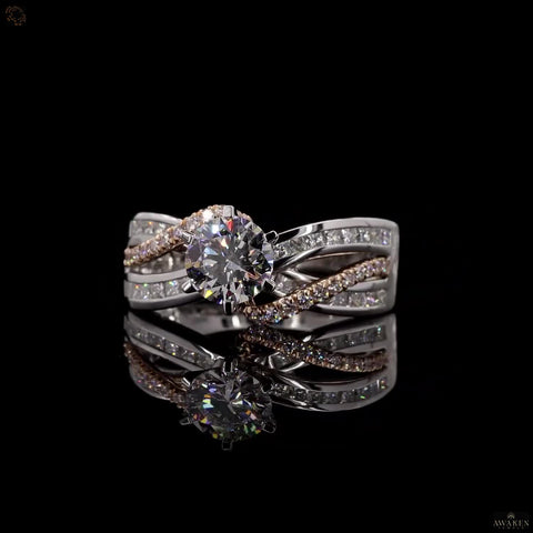 Princess Cut Majesty: Triple Band Solitaire Diamond Ring