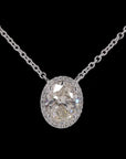 Awaken’s Oval Elegance:  Diamond Pendant Necklace