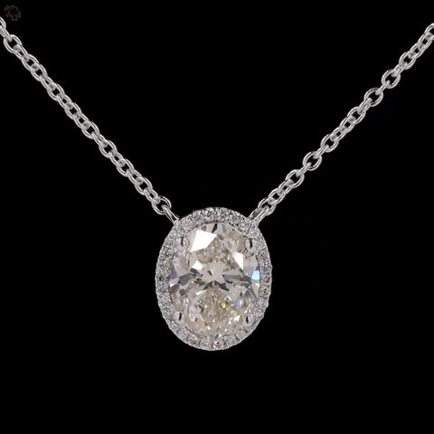 Awaken’s Oval Elegance:  Diamond Pendant Necklace