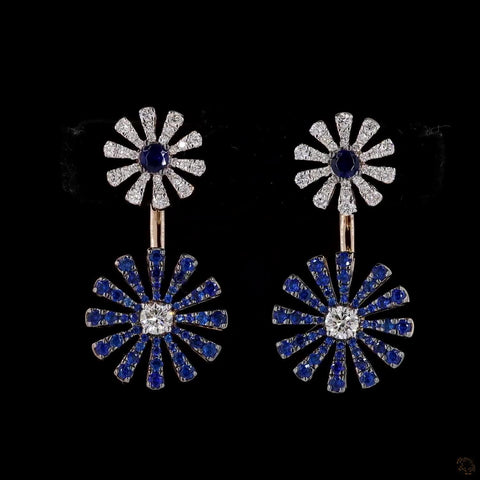 Awaken’s Harmony Blossom:  Two Tone Diamond Earring