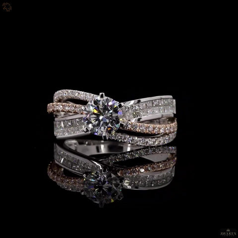 Crossing Elegance: Solitaire Diamond Ring